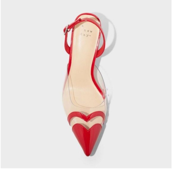 Women's Eleanor Heart Slingback Heels - A New Day Red - Picture 3 of 3